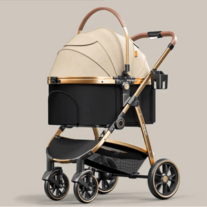 Folding Pet Stroller – Lightweight Aluminum Frame, Travel-Friendly Design - petcareville