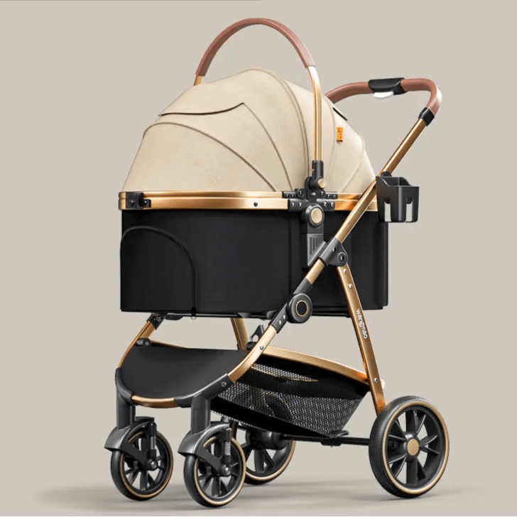Folding Pet Stroller – Lightweight Aluminum Frame, Travel-Friendly Design - petcareville