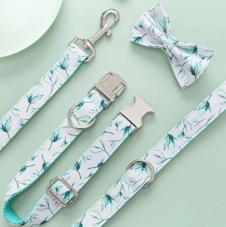 Nature Pattern Dog Leash & Collar Set — Adjustable, Durable and Lightweight for Small & Medium Dogs - petcareville
