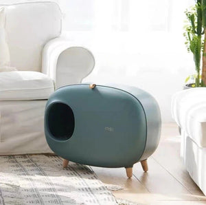 Pet bed with a modern design in a living room setting