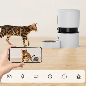 SmartServe 5L Automatic Cat Feeder with 1080P HD Camera & Two-Way Audio – App Control, Dog & Cat Food Dispenser - petcareville