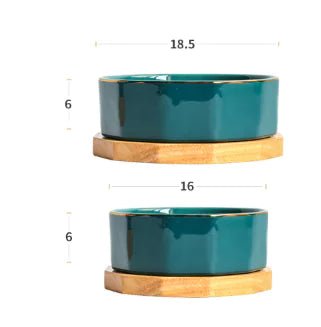 Chic Non-Slip Ceramic Cat Dish — Durable, Elegant Feeding Bowl in Grey, Green, and Purple, 16x6cm - petcareville