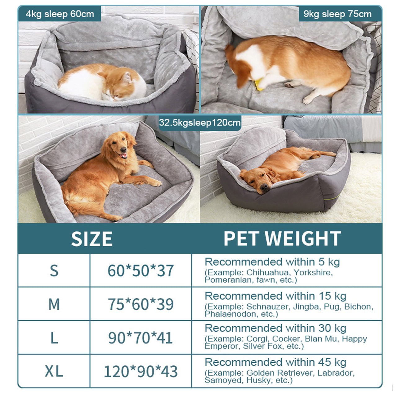 Dog Sofa Bed for Small & Medium Dogs — Orthopedic Lounger with Joint Support, Stylish Dog Couch Bed