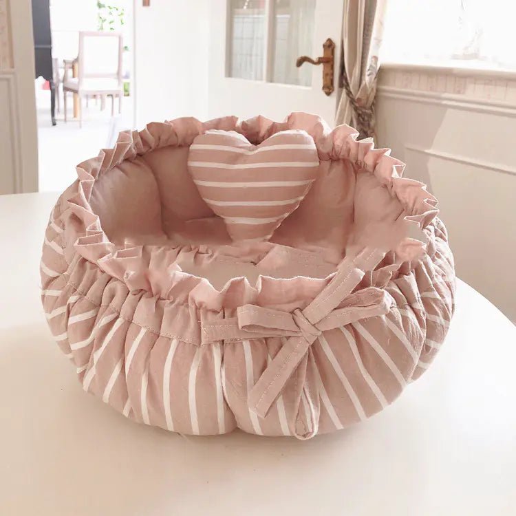 Small Dog & Cat Kennel Bed — Plush PP Cotton Nest with Orthopedic Support, Washable, Lightweight, Stylish Secure Design