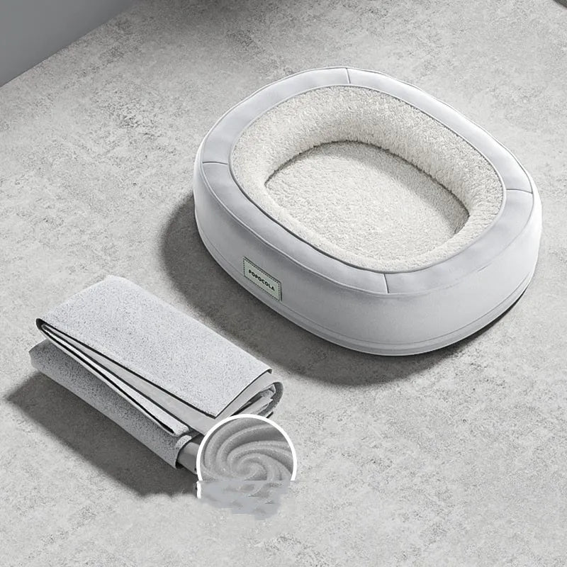Washable Pet Bed with Removable Base — Thick Plush Dog & Cat Bed, Durable & Portable for Indoor/Outdoor Use