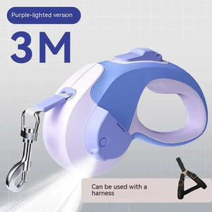Glowing Retractable Pet Lead — Luminous, Adjustable, ABS Nylon Leash for Safe Night Walks, 3m & 5m - petcareville