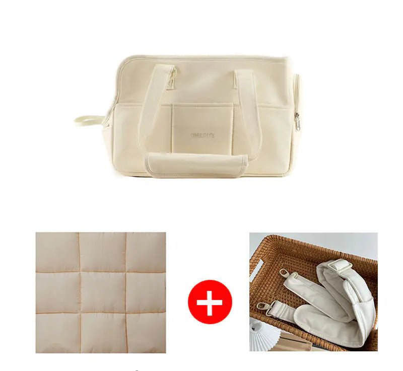 Petite Pooch Travel Tote – Small Dog Carrier, Cozy Mat, Lightweight Nylon Canvas - petcareville