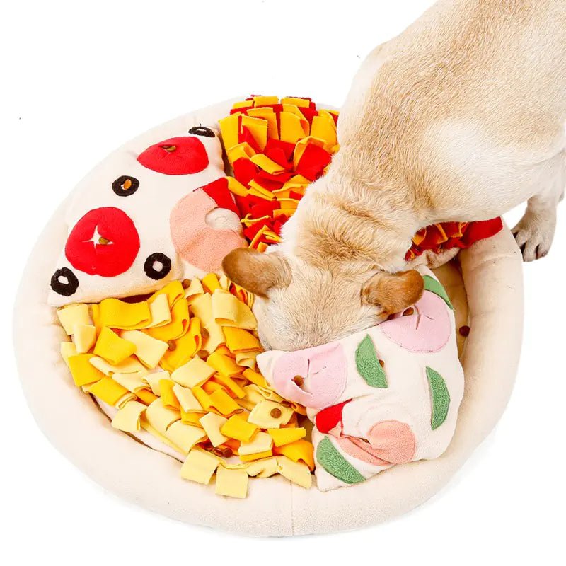 Puppy Pizza Playmat for Skill Training – Interactive Dog Snuffle Mat for Mental Stimulation & Anxiety Relief - petcareville
