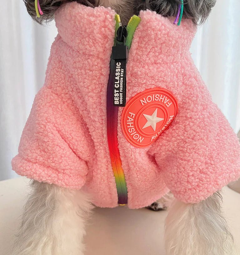 SnugPup Winter Coat — Warm Teddy Lamb Wool, England Design, Small Dogs & Cats, Adjustable L-3XL